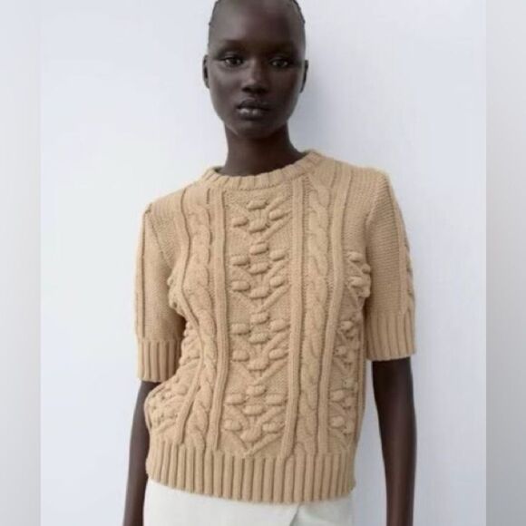 Zara Sweater, Tan, Size L - Picture 1 of 16